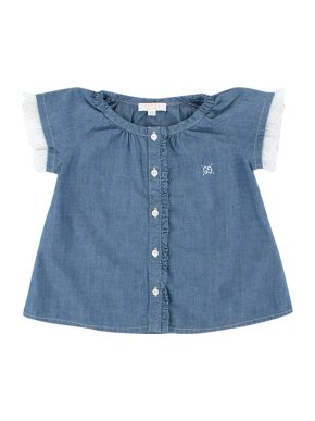 Gucci Girls 9-12M Blue Denim Blouse