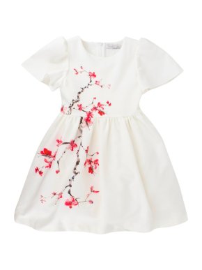Patachou Girls 6Y White Floral A-line Dress