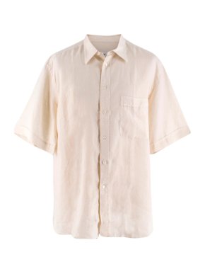 Brioni Men's Cream Cotton & Linen-blend Shirt