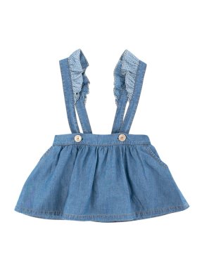Fendi Girls Denim Dungaree Skirt