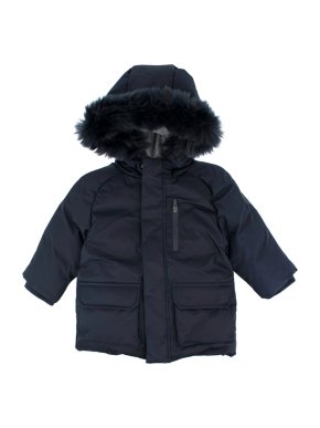 Jacadi Kids Navy Faux-fur Hooded Down Jacket