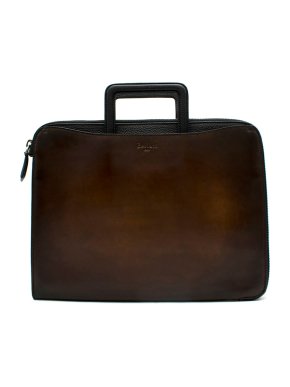 Berluti Tobacco Bis Lift Leather Briefcase