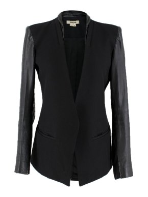 Helmut Lang Black Contrast Panel Single Breasted Blazer