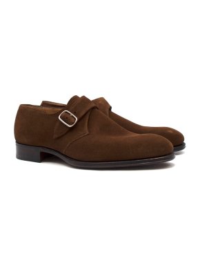 Hardy Amies Brown Suede Monk Shoes