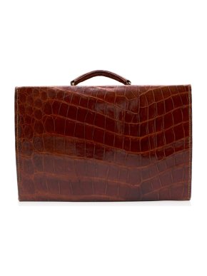Bespoke Chestnut Crocodile Leather Briefcase