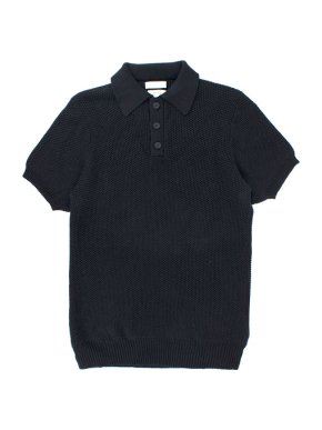 Richard James Navy Blue Knit Polo Top