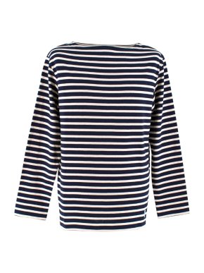 Orcival x Hardy Amies Bespoke Navy and White Striped Sweater