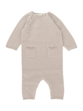 Bonpoint Baby 6M Grey Cashmere Baby Grow