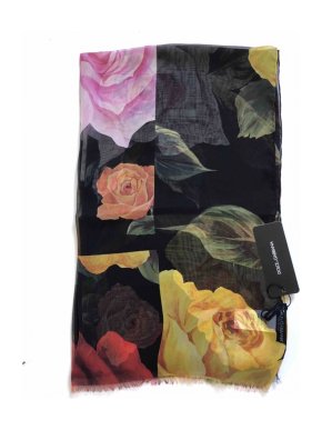 Dolce & Gabbana Sheer Rose Print Wrap Scarf