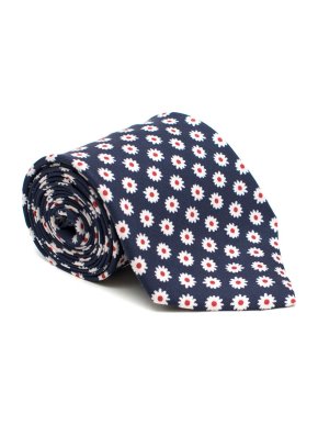 Eddy Monetti Navy Floral Print Silk Tie