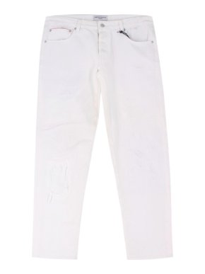 Officine Generale White Distressed Denim Jeans