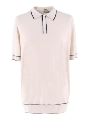 Connolly White Tazio Tipped Polo Shirt