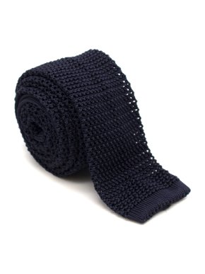 Kilgour Navy Silk Open Knit Square Cut Tie