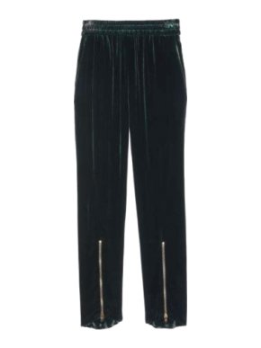 Sandro velour green tracksuit-style trousers