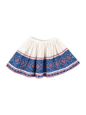 Bonpoint Girls White Embroidered Skirt