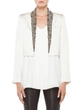 Haute Hippie Ivory Embellished Cropped Jacket
