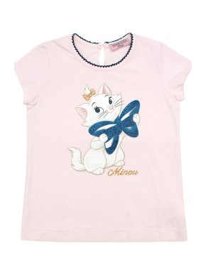 MonnaLisa Bebe 3Y Pink Aristocats Print Top