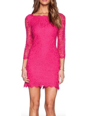 Diane Von Furstenberg Pink Lace Dress