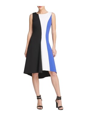 Donna Karan colour-block A-line dress