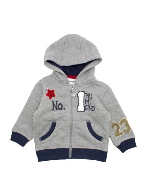 Primigino Boys 6M Grey & Navy No.1 Hooded Sweater