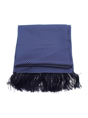 Hardy Amies Blue & White Spotted Silk Scarf