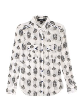 Isabel Marant Sheer White Floral Print Shirt