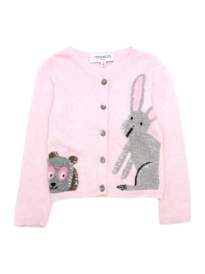 Simonetta Mini Girls 3Y Pink Knitted Cardigan.