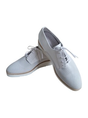 Nero Giardini White Lace-Up Derbies