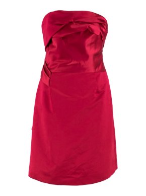Celine Red Satin Strapless Dress