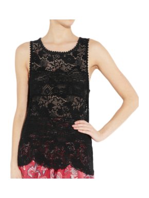 Isabel Marant Etoile Black Rosalie Crochet Tank