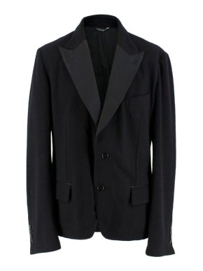 Dolce & Gabbana Men's Black Wool-blend Tailored Jacket