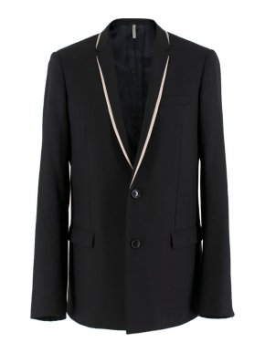 Dior Men's Black Single-breasted Blazer W/ White Trim