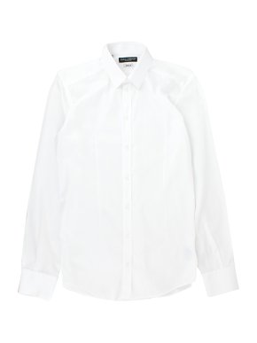 Dolce & Gabbana Gold-fit White Textured Shirt