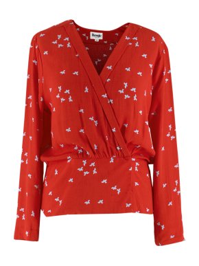 Rouje Paris Red Bird Print Blouse