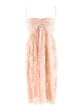 Rosamosario Nude Pink Lace Slip Dress