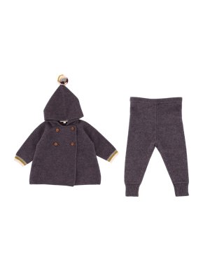 Caramel Girls 6Y Purple Knit Top & Trousers Set