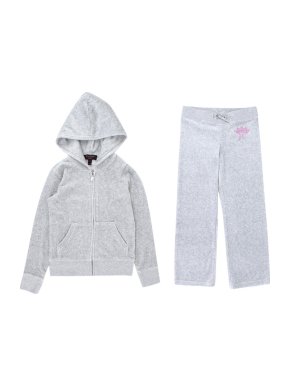 Juicy Couture Girls' 6-7Y Grey Velour Set