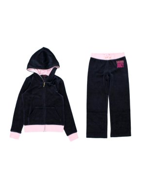 Juicy Couture Girls' 6-7Y Navy Velour Set
