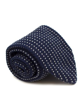 Sartoria Rossi Blue Knitted Cotton Tie