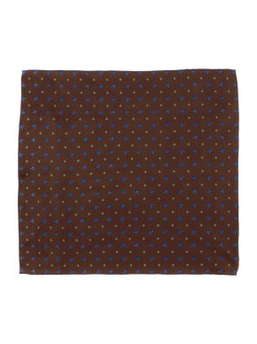 E. Marinella Brown Floral Print Pocket Square