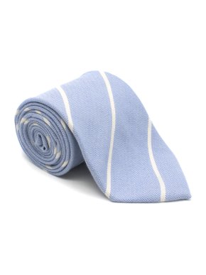 E. Marinella Blue Striped Cashmere Tie