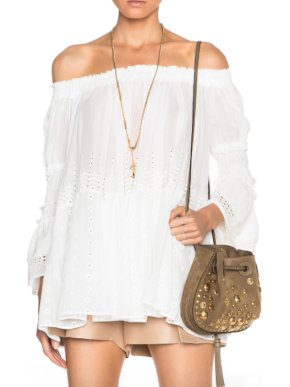 Chloe Chloé Broderie Anglaise Bardot Blouse