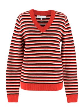Jonathan Saunders Red Multi-coloured Striped Knit Jumper