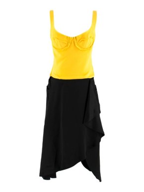 JW Anderson Contrast Jersey Bodice Dress Black