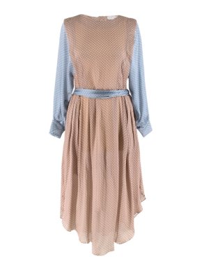 Jonathan Saunders Silk Polka Dot Brown & Blue Dress