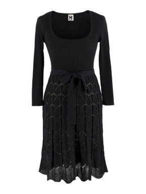 Missoni Black Crotchet Knit-Patterned Stretch Rope Dress