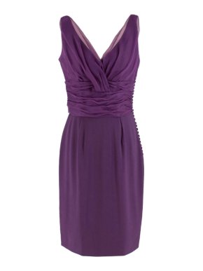 Christian Dior Purple Pleated Draped Dress