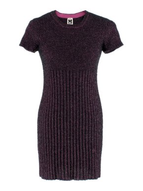 M Missoni Pink Tinsel-effect Knit Mini Dress