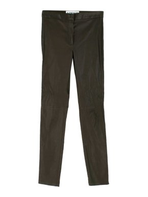 Loewe brown skinny leather trousers