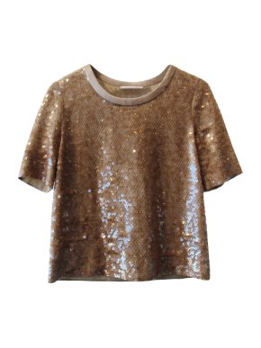 Chloe Cropped Champagne Sequin Top